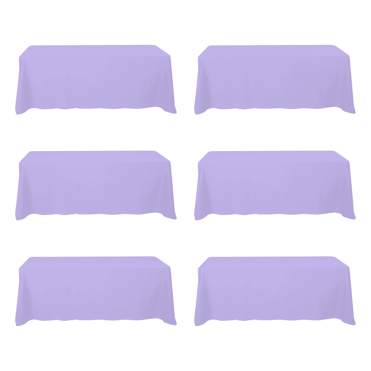 BRILLMAX 6 Pack Ivory Tablecloths 90x132 Inch for 6ft Rectangle Tables