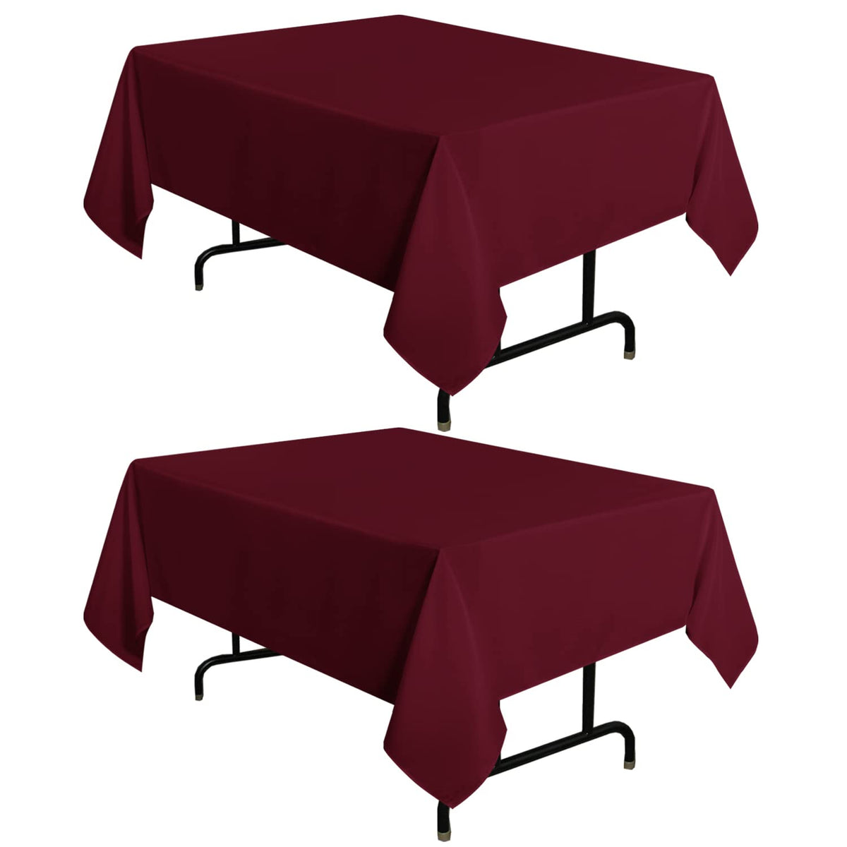 sancua 2 Pack White Table Cloth 60x102 Inch for 6 Feet Rectangle Tables