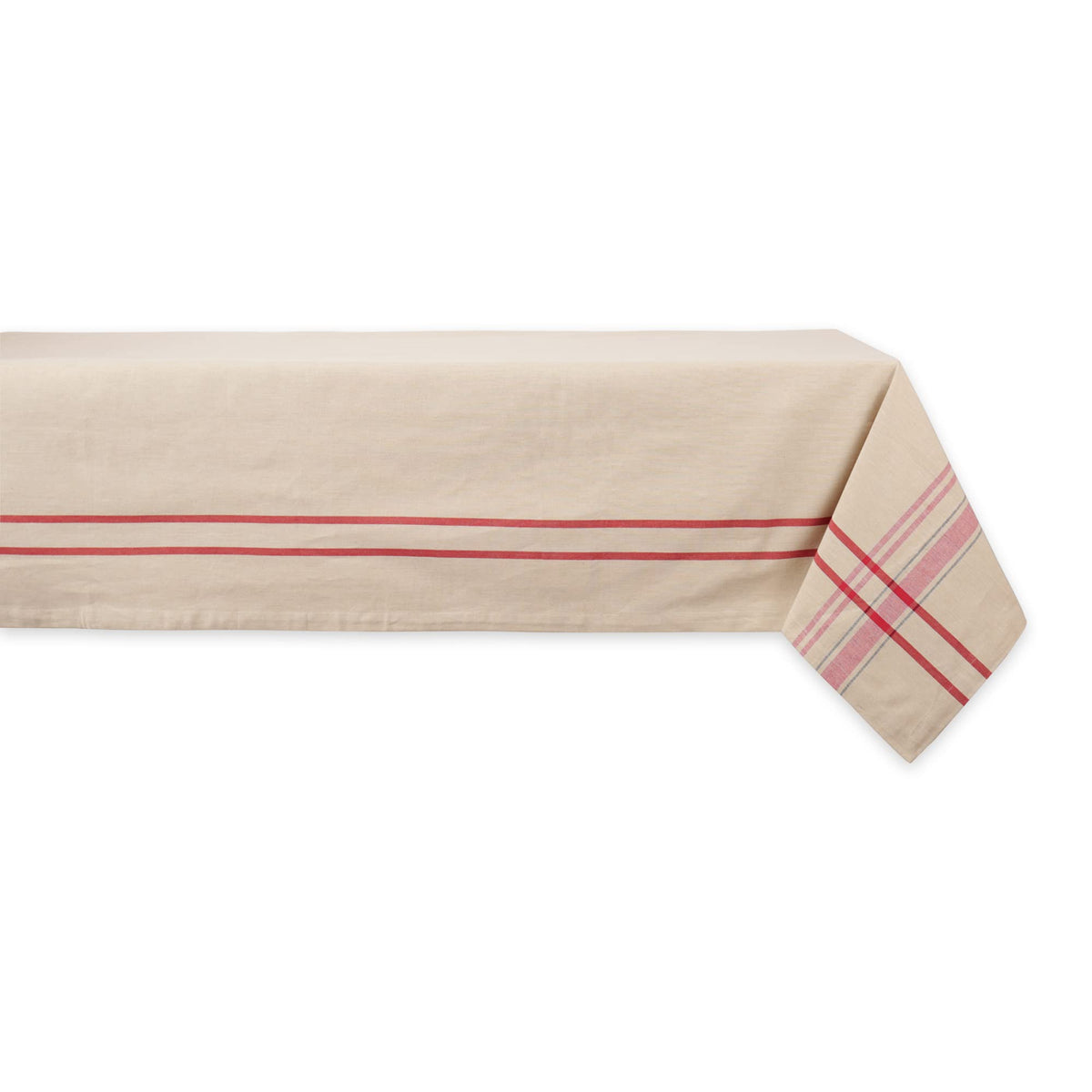 DII French Stripe Tabletop Collection Farmhouse Style Dining Table Linen Tablecloth, 60x120, Blue Chambray