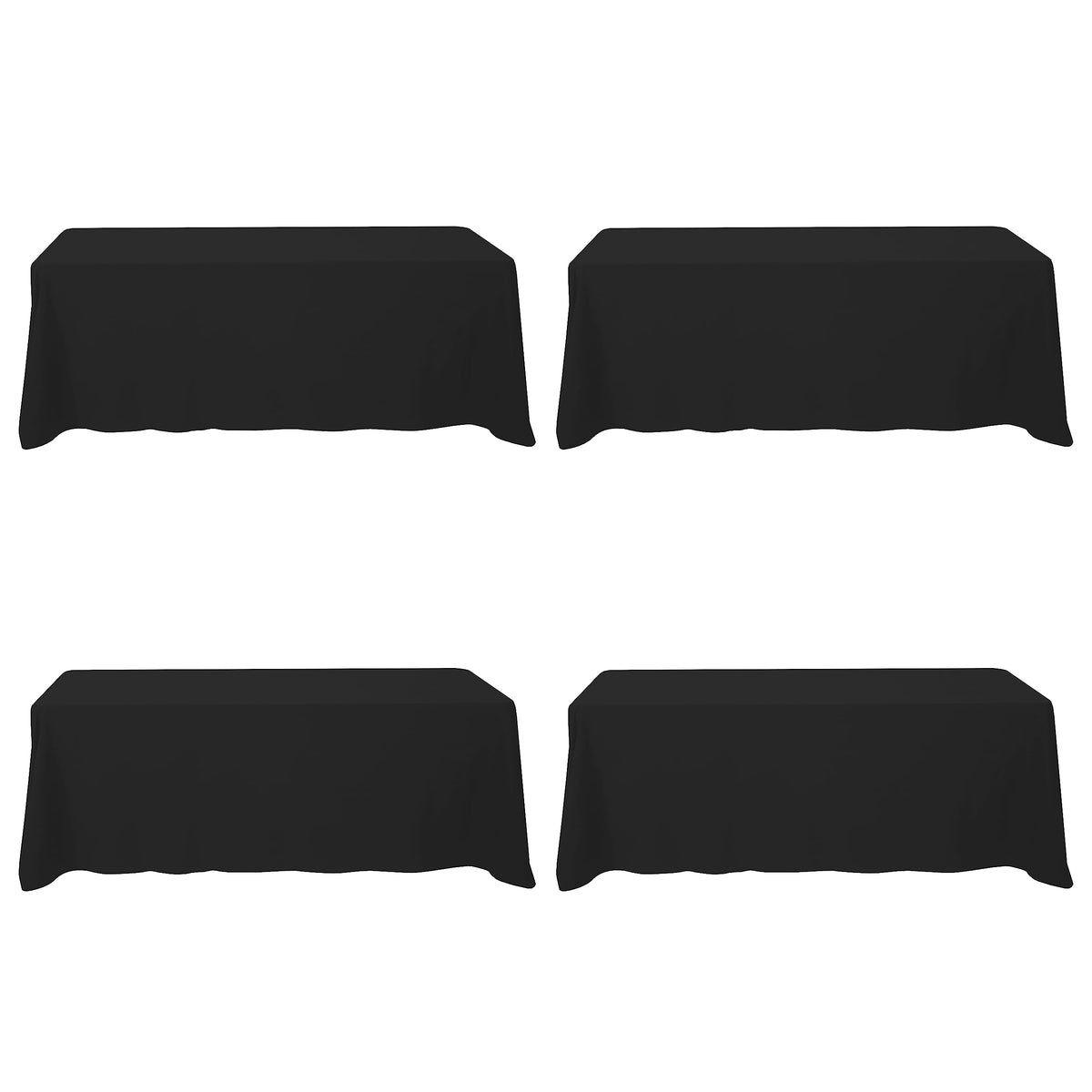 BRILLMAX 6 Pack Ivory Tablecloths 90x132 Inch for 6ft Rectangle Tables