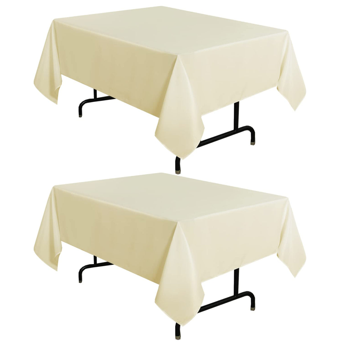 sancua 2 Pack White Table Cloth 60x102 Inch for 6 Feet Rectangle Tables