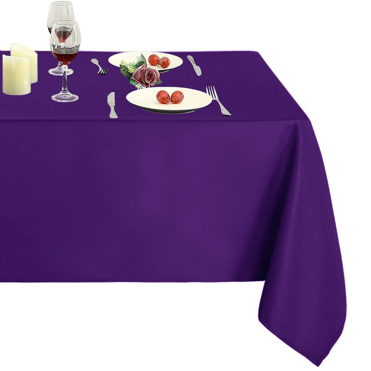 Obstal Rectangle Table Cloth, Navy Blue, 60 x 84 Inch