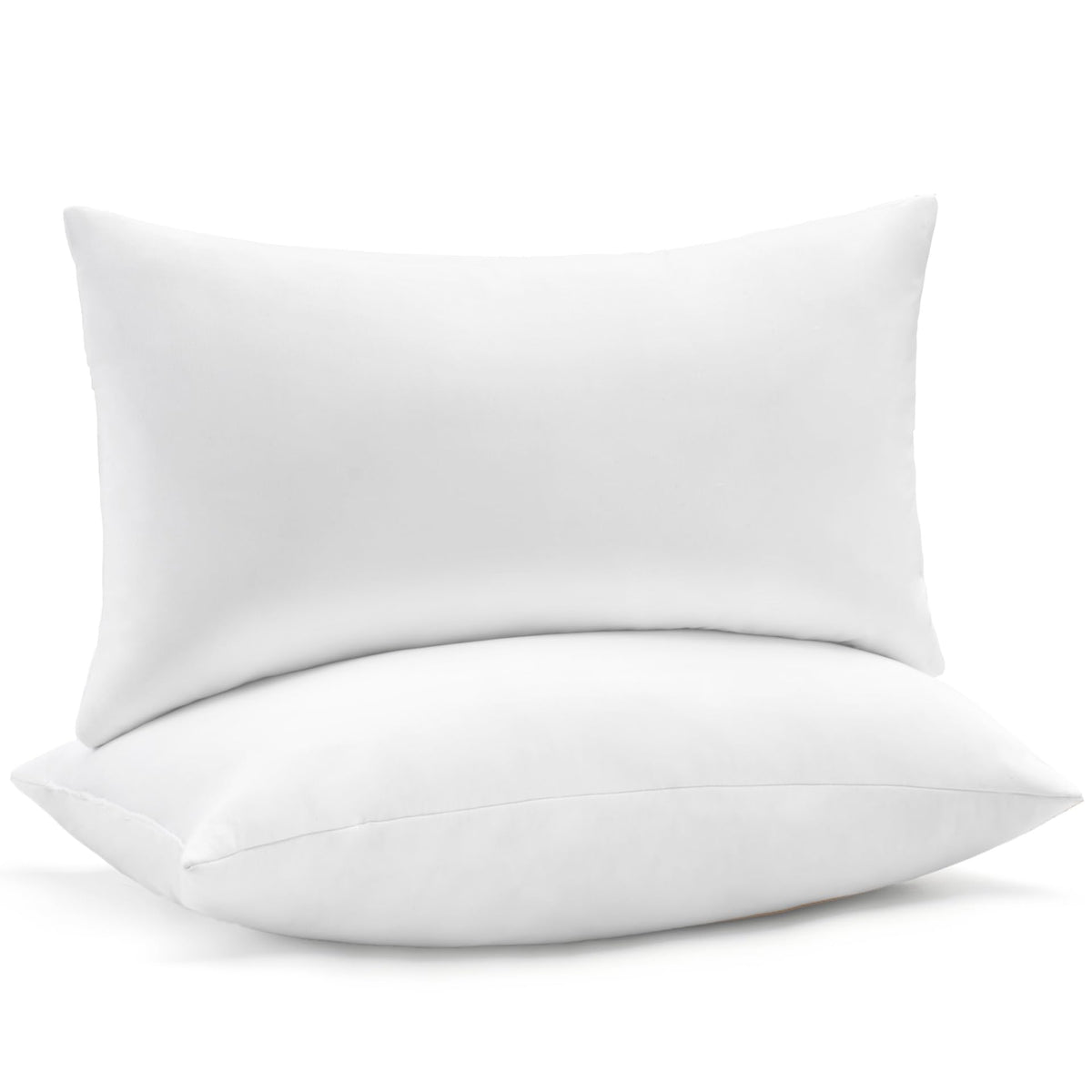 puredown® Feather Throw Pillow Inserts 22 x 22 (Pack of 2, White), Big Throw Pillows for Floor, Couch, Bed, Machine Washable