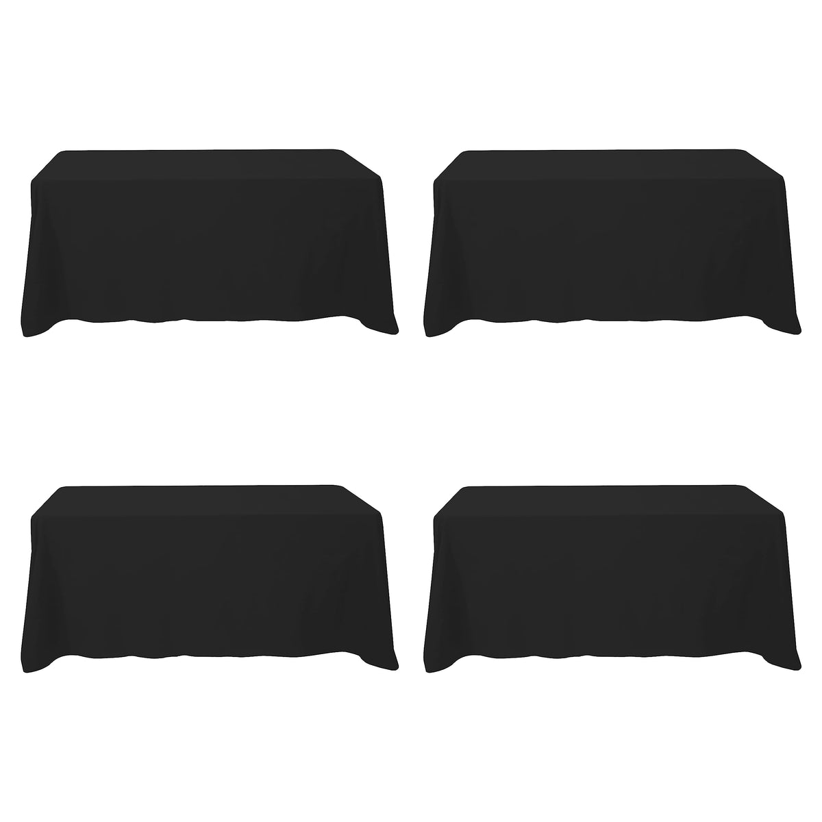 BRILLMAX 6 Pack Ivory Tablecloths 90x132 Inch for 6ft Rectangle Tables