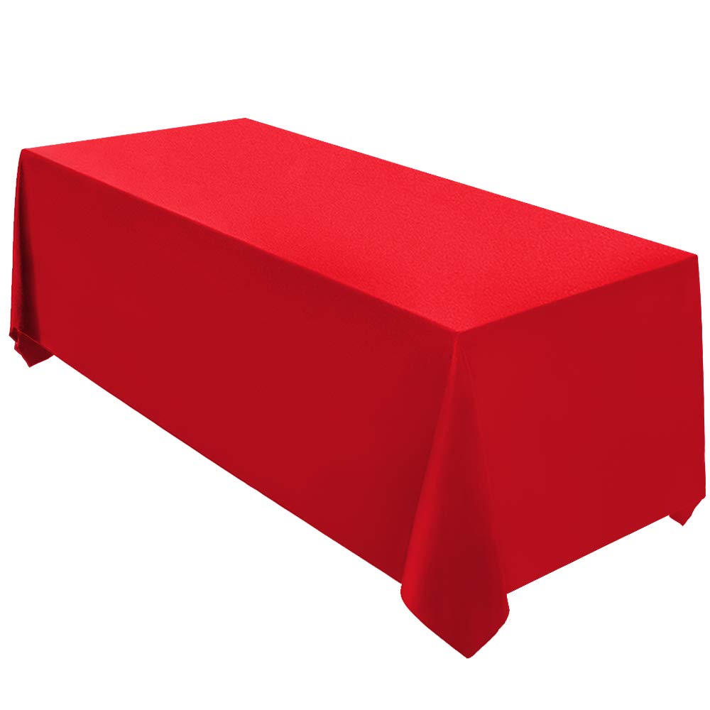Surmente 90x132 Inch Black Tablecloth for 6-8 Foot Rectangle Tables