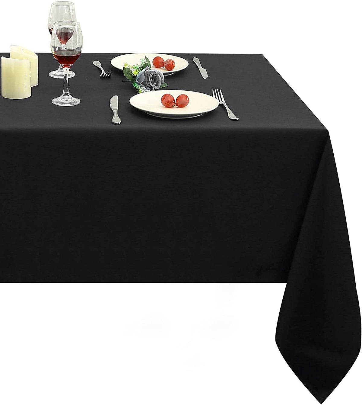Obstal Rectangle Table Cloth, Navy Blue, 60 x 84 Inch