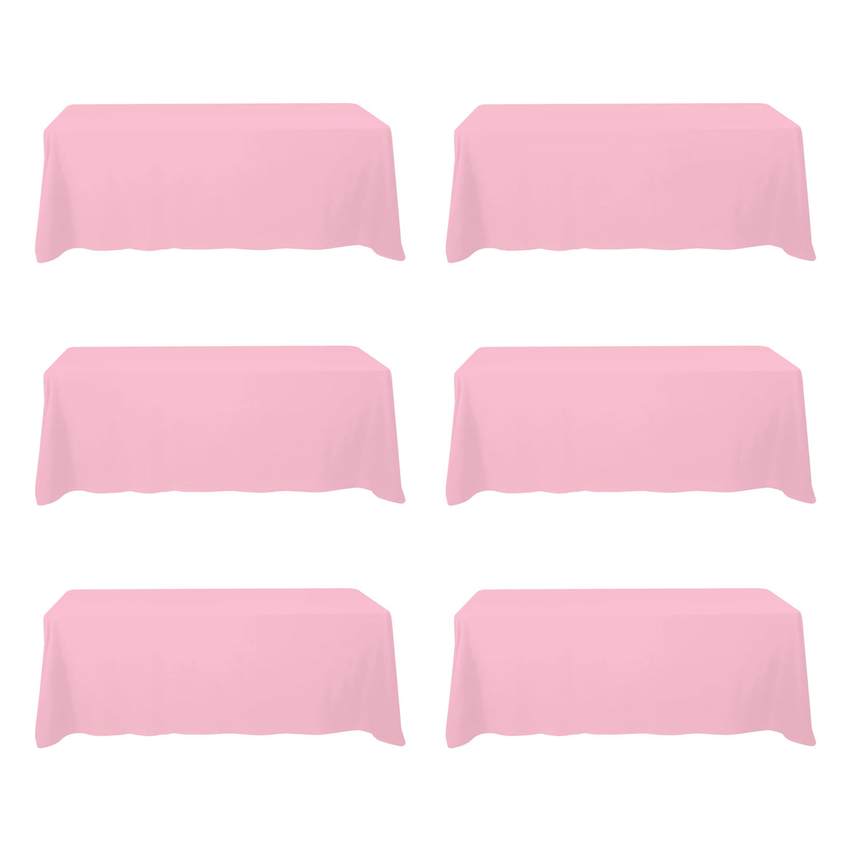 BRILLMAX 6 Pack Ivory Tablecloths 90x132 Inch for 6ft Rectangle Tables