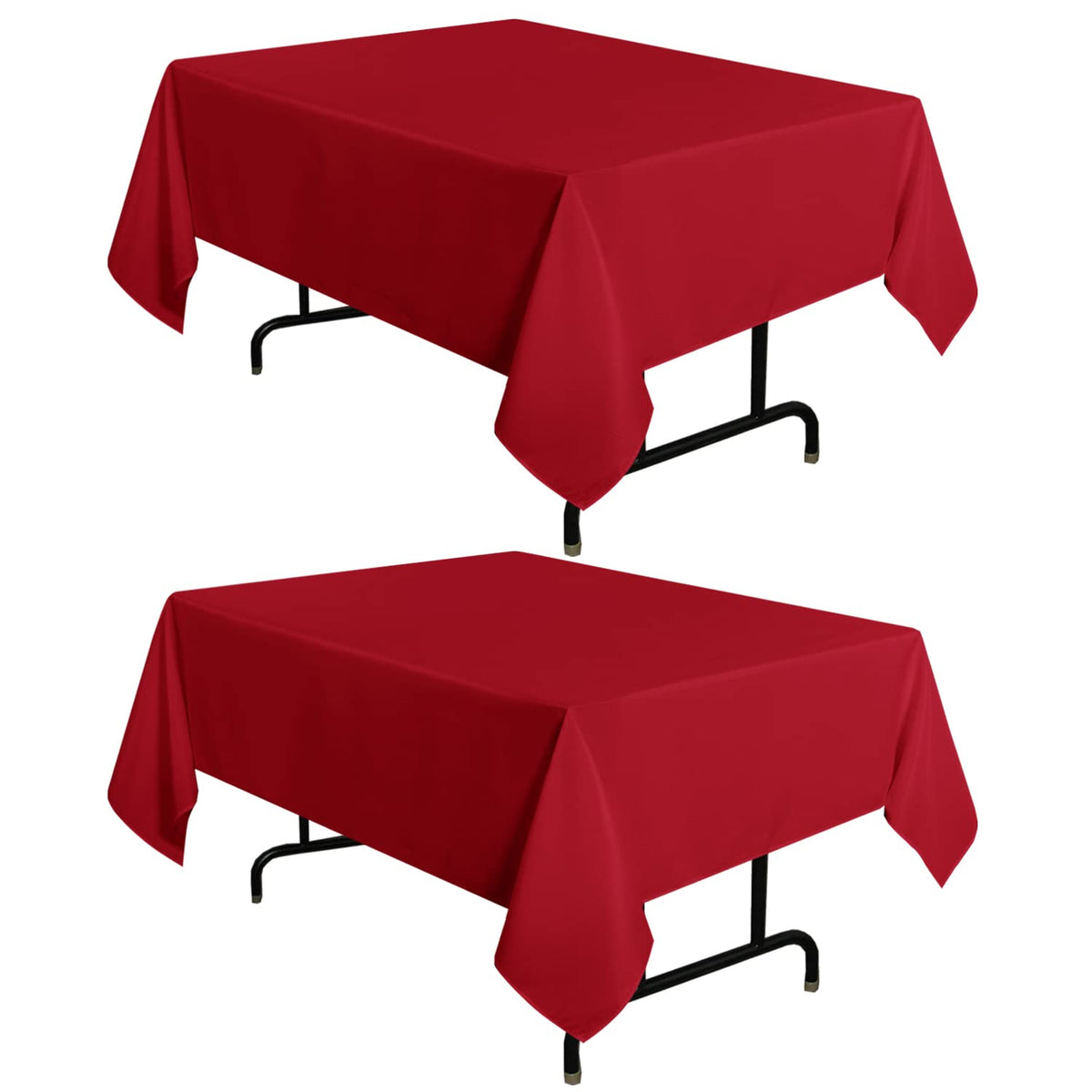 sancua 2 Pack White Table Cloth 60x102 Inch for 6 Feet Rectangle Tables