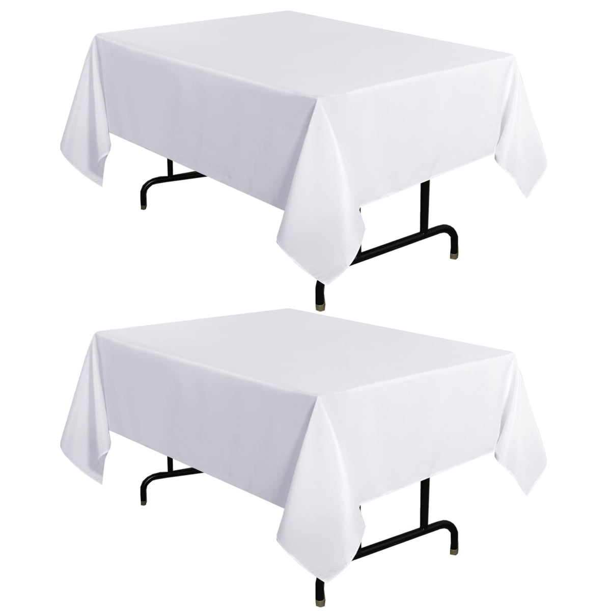 sancua 2 Pack White Table Cloth 60x102 Inch for 6 Feet Rectangle Tables