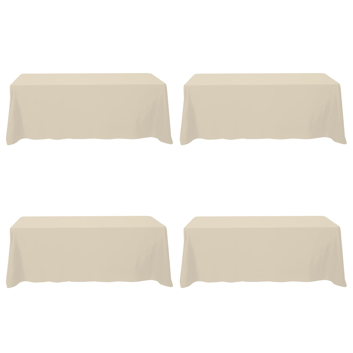 BRILLMAX 6 Pack Ivory Tablecloths 90x132 Inch for 6ft Rectangle Tables