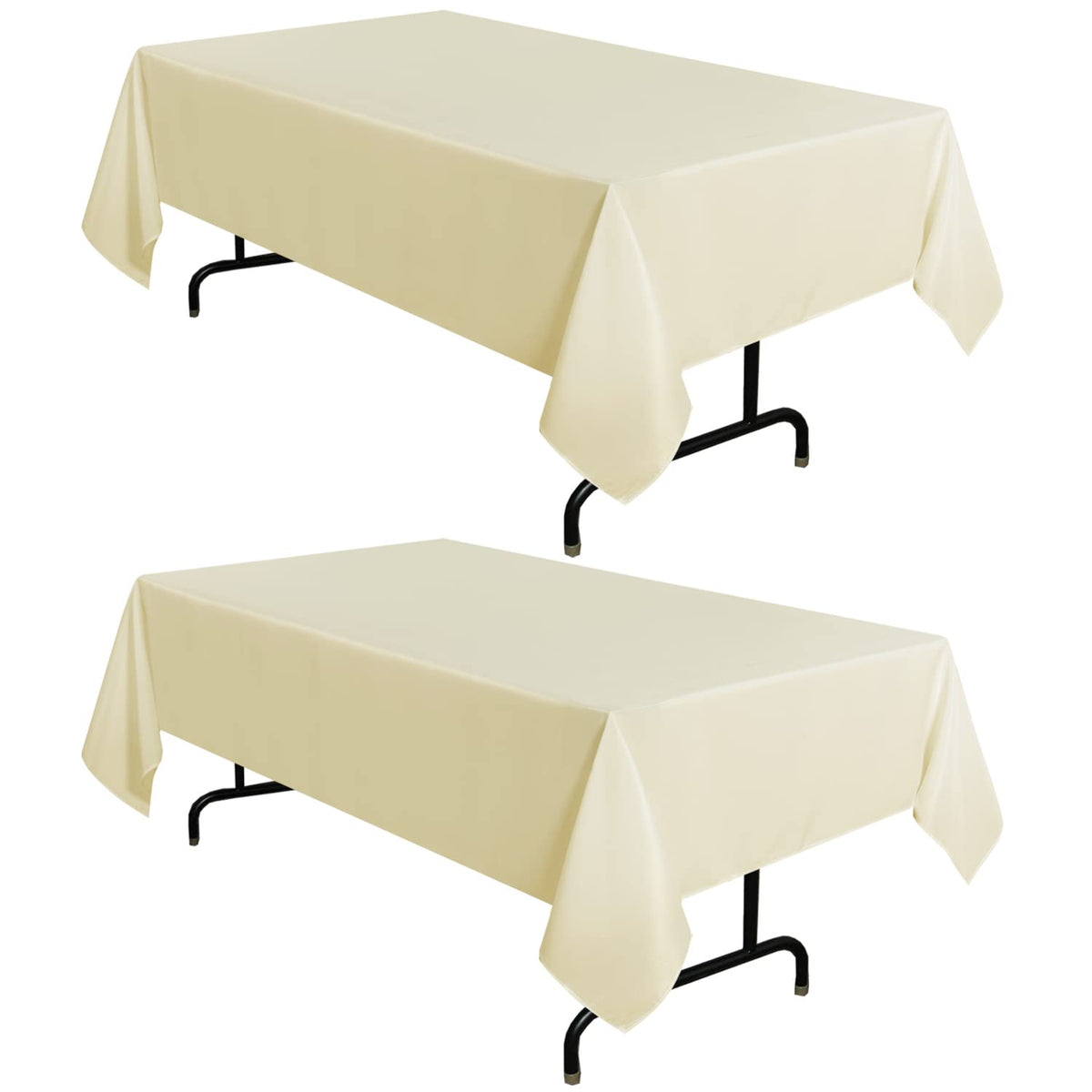 sancua 2 Pack White Table Cloth 60x102 Inch for 6 Feet Rectangle Tables