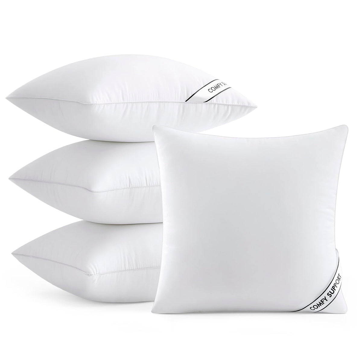 MIULEE 18x18 Pillows Inserts Pack of 4, Down Alternative Virgin Filling