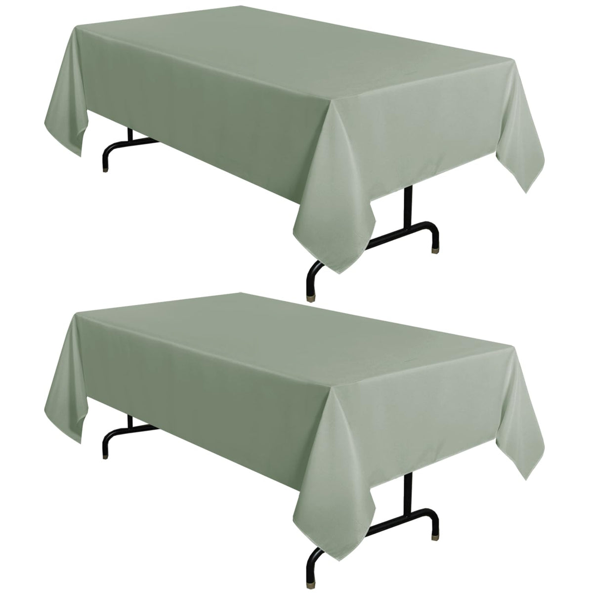 sancua 2 Pack White Table Cloth 60x102 Inch for 6 Feet Rectangle Tables