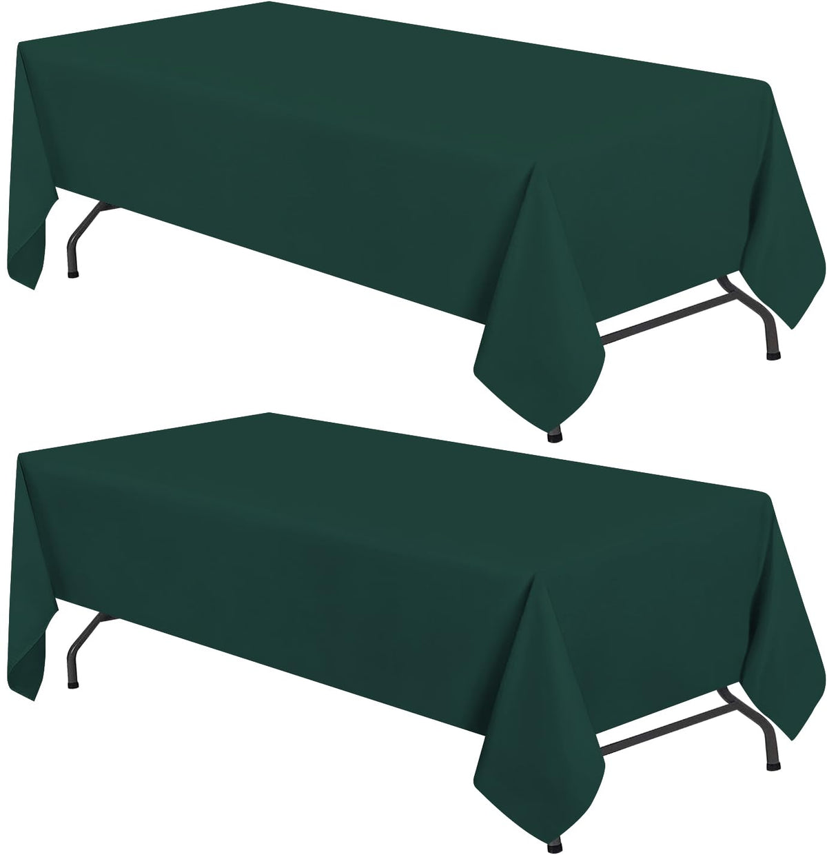WEALUXE White Table Cloths for 6 Foot Rectangle Tables, 2-Pack, 60x102 inches, Water, Stain and Wrinkle Resistant, 200 GSM Washable Poly Fabric Tablecloths Rectangular, Elegant and Durable