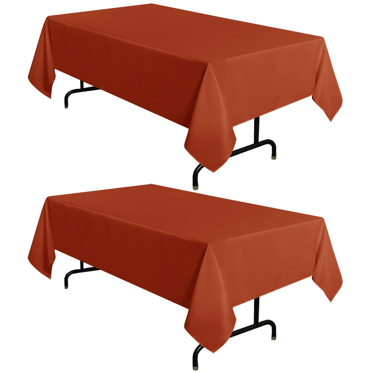sancua 2 Pack White Table Cloth 60x102 Inch for 6 Feet Rectangle Tables