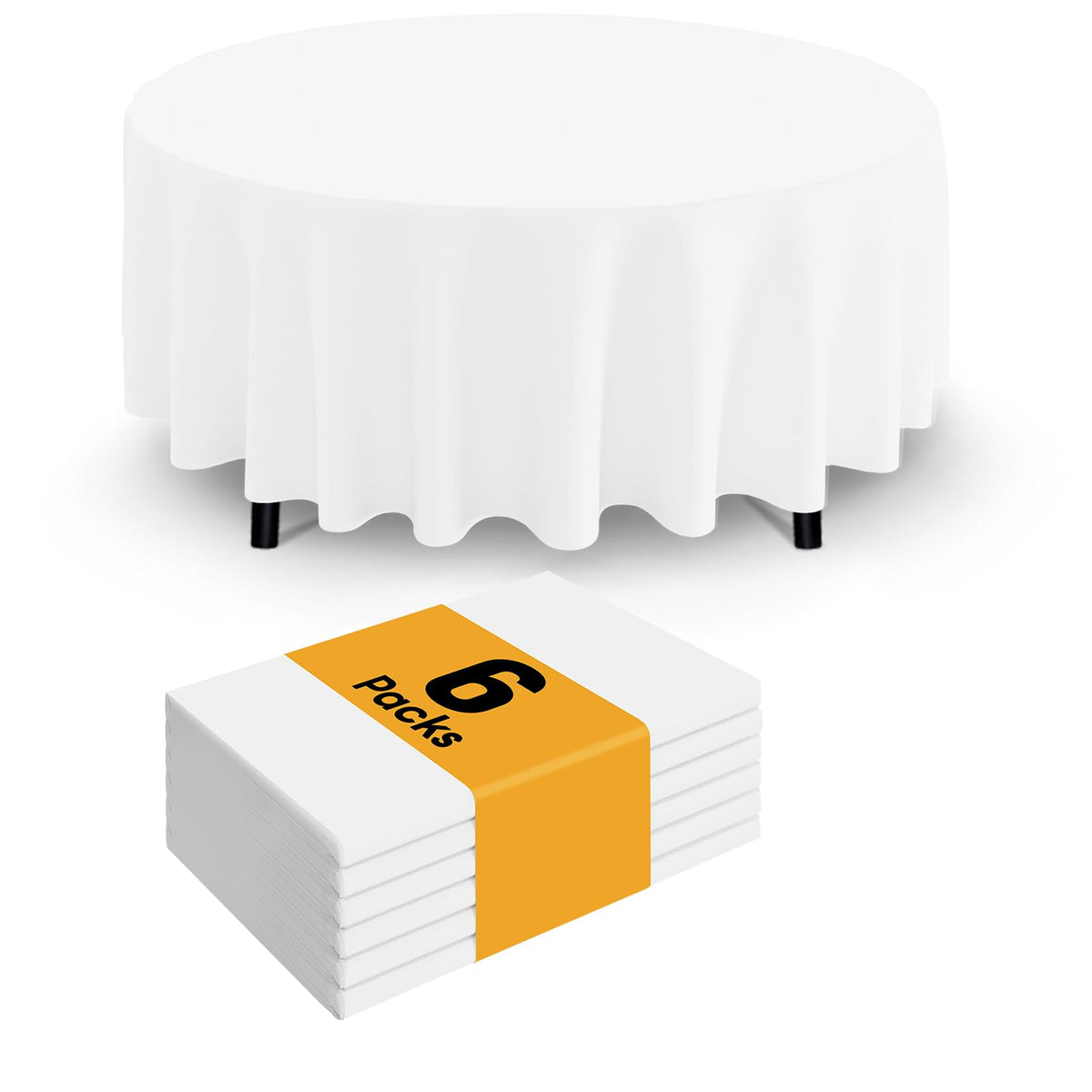 Smiry Disposable Table Cloth - 6 Pack, 54 x 108 Inch Waterproof Rectangle Tablecloths for Parties, Decorative Plastic Table Cover, Leakproof & Sturdy, White