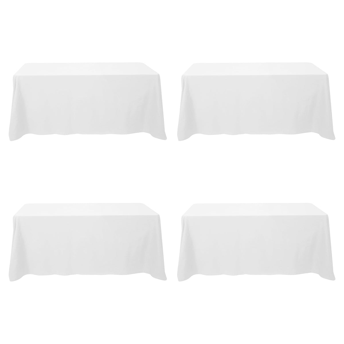BRILLMAX 6 Pack Ivory Tablecloths 90x132 Inch for 6ft Rectangle Tables