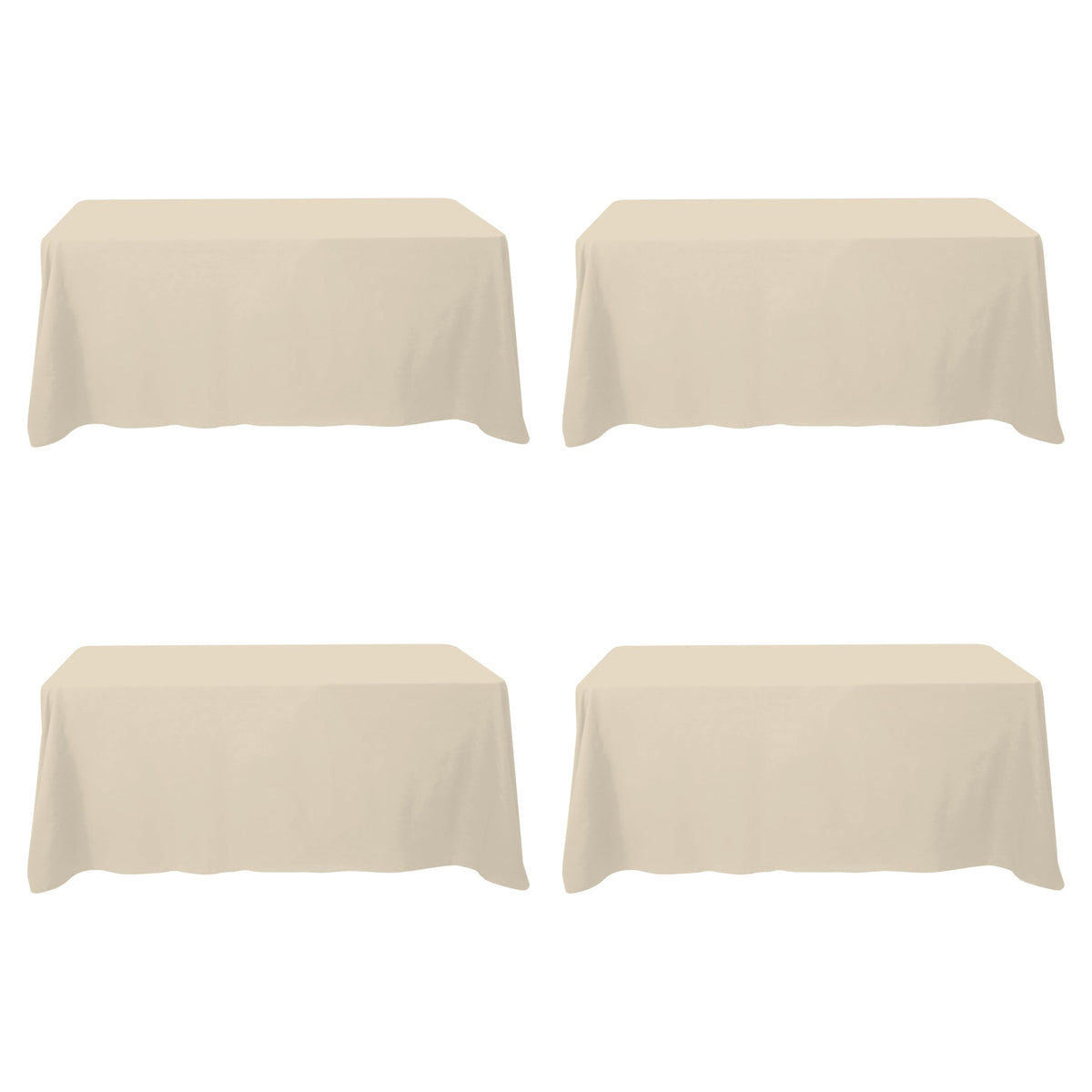 BRILLMAX 6 Pack Ivory Tablecloths 90x132 Inch for 6ft Rectangle Tables