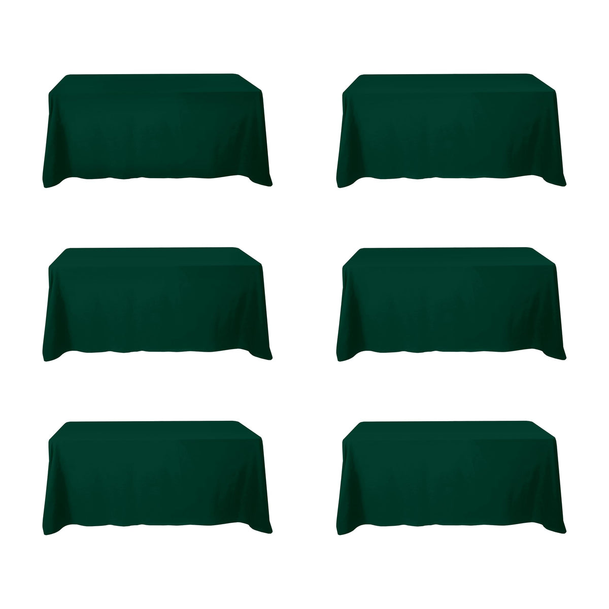 BRILLMAX 6 Pack Ivory Tablecloths 90x132 Inch for 6ft Rectangle Tables