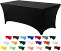 Utopia Kitchen Spandex Tablecloth 2 Pack [6FT, Black] Tight, Fitted, Washable and Wrinkle Resistant Stretch Rectangular Patio Table Cover for Event, Wedding, Banquet & Parties [72Lx30Wx30H Inch]