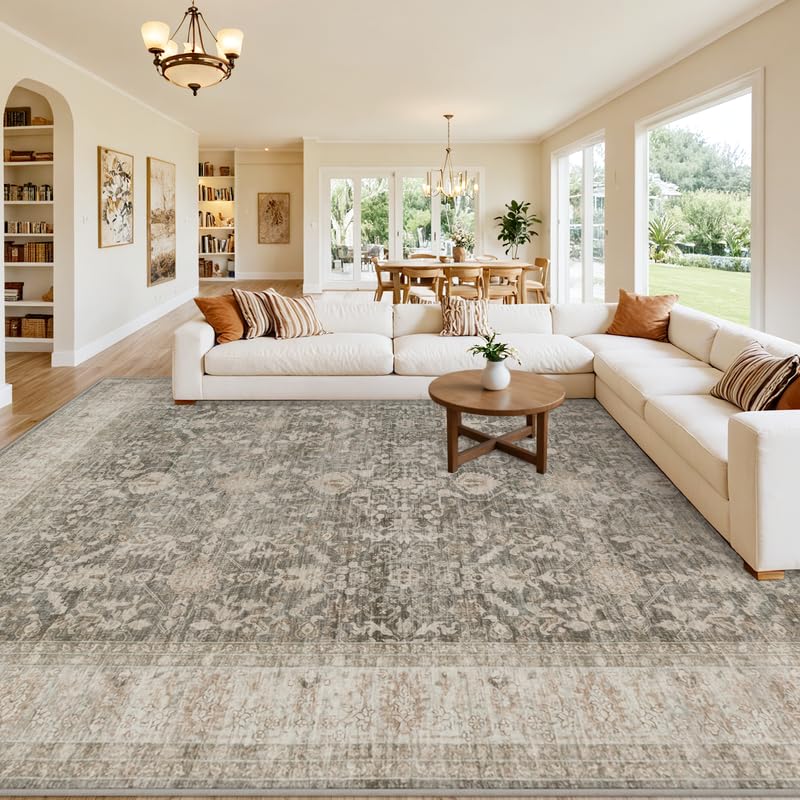 8x10 Area Rugs Living Room: Bedroom Neutral Washable Carpet Beige