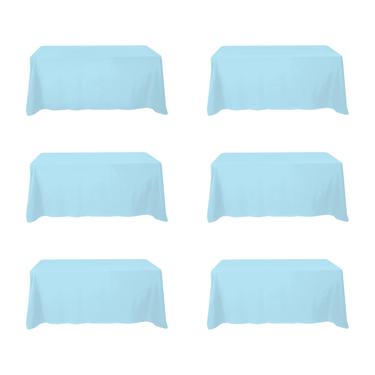BRILLMAX 6 Pack Ivory Tablecloths 90x132 Inch for 6ft Rectangle Tables
