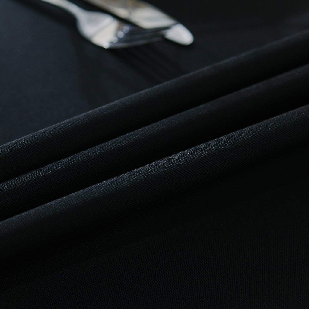 Surmente 90x132 Inch Black Tablecloth for 6-8 Foot Rectangle Tables