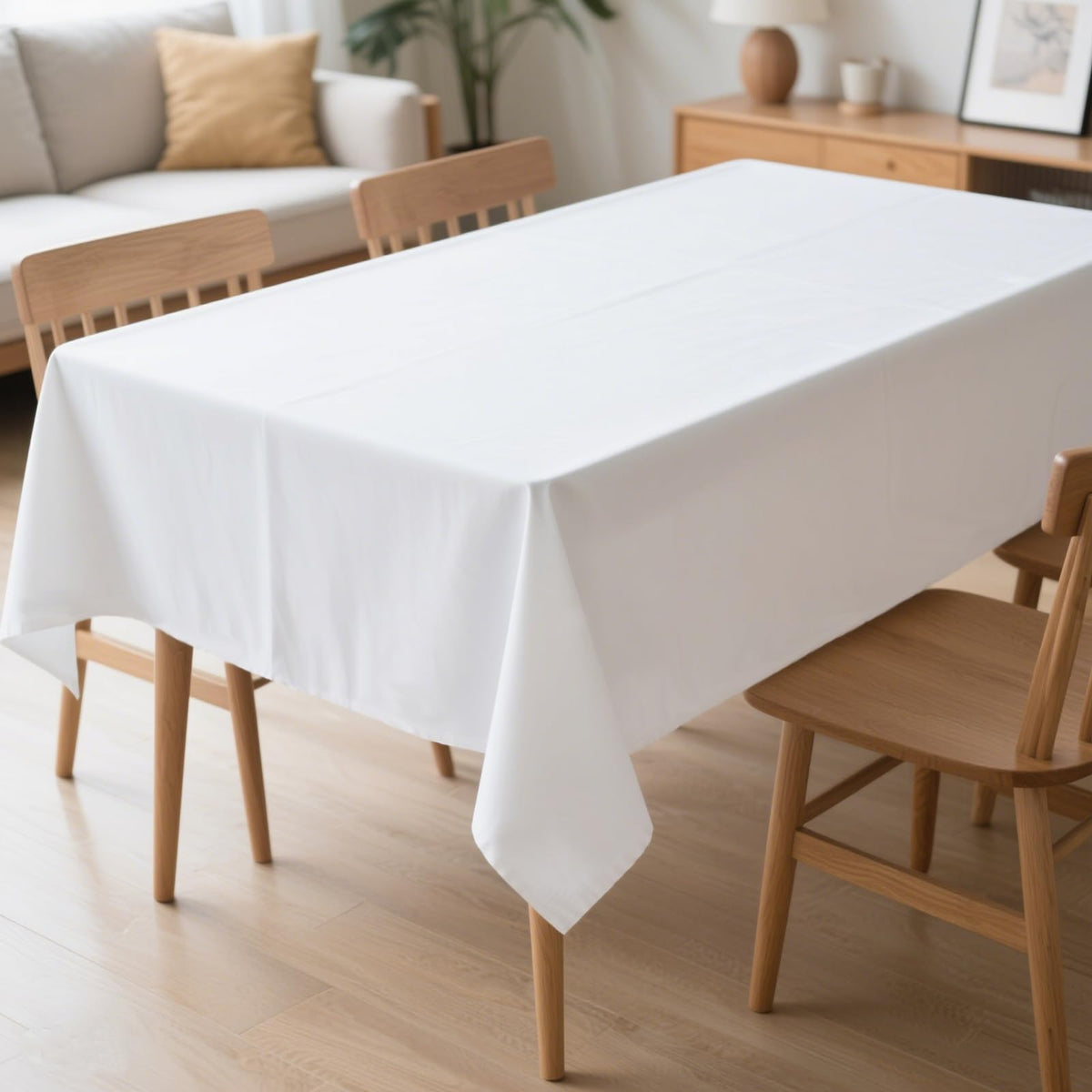 MRJ 70 Inch Round White Tablecloth Stain and Wrinkle Resistant Washable Polyester Table Cloth for Restaurant Hotel Wedding