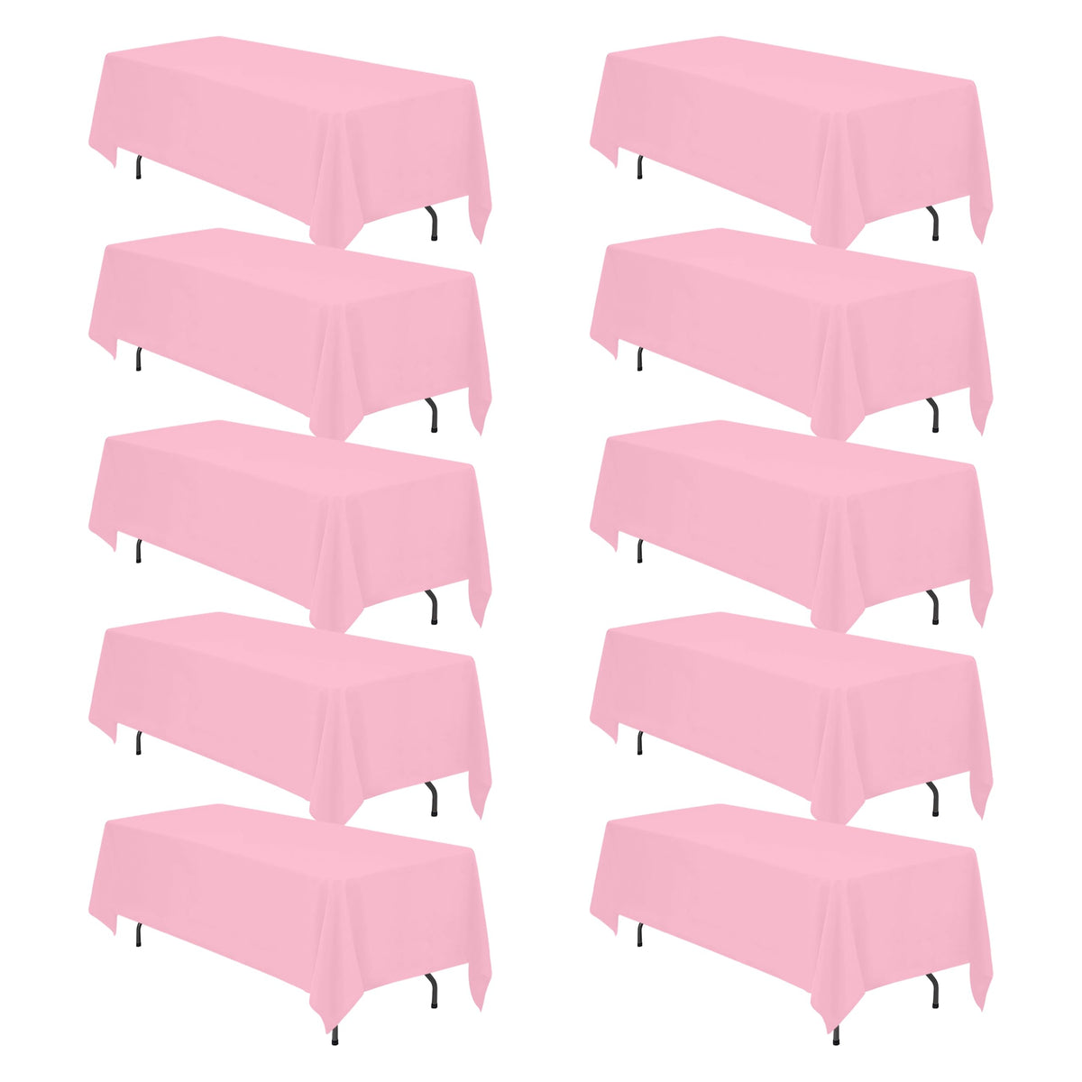 BRILLMAX 6 Pack Ivory Tablecloths 90x132 Inch for 6ft Rectangle Tables
