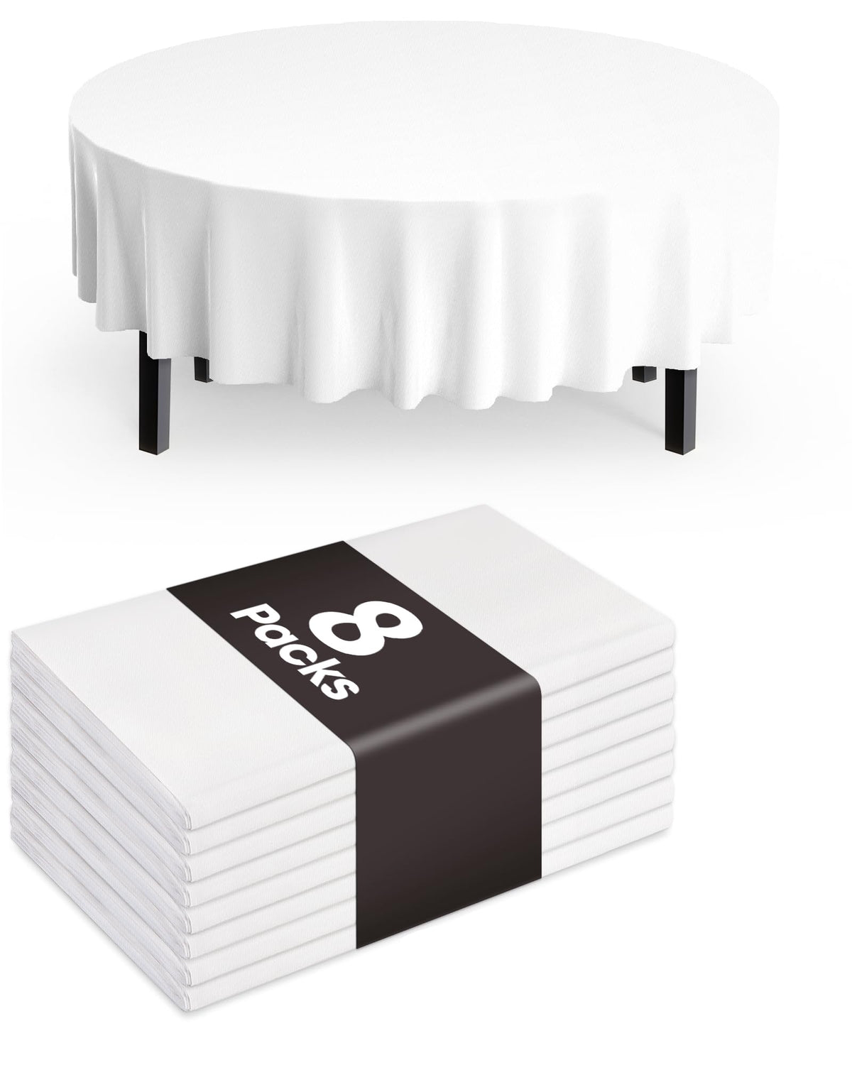 Pureegg Plastic Table Cloth Disposable 8 Pack 54 x 108 Inch, White
