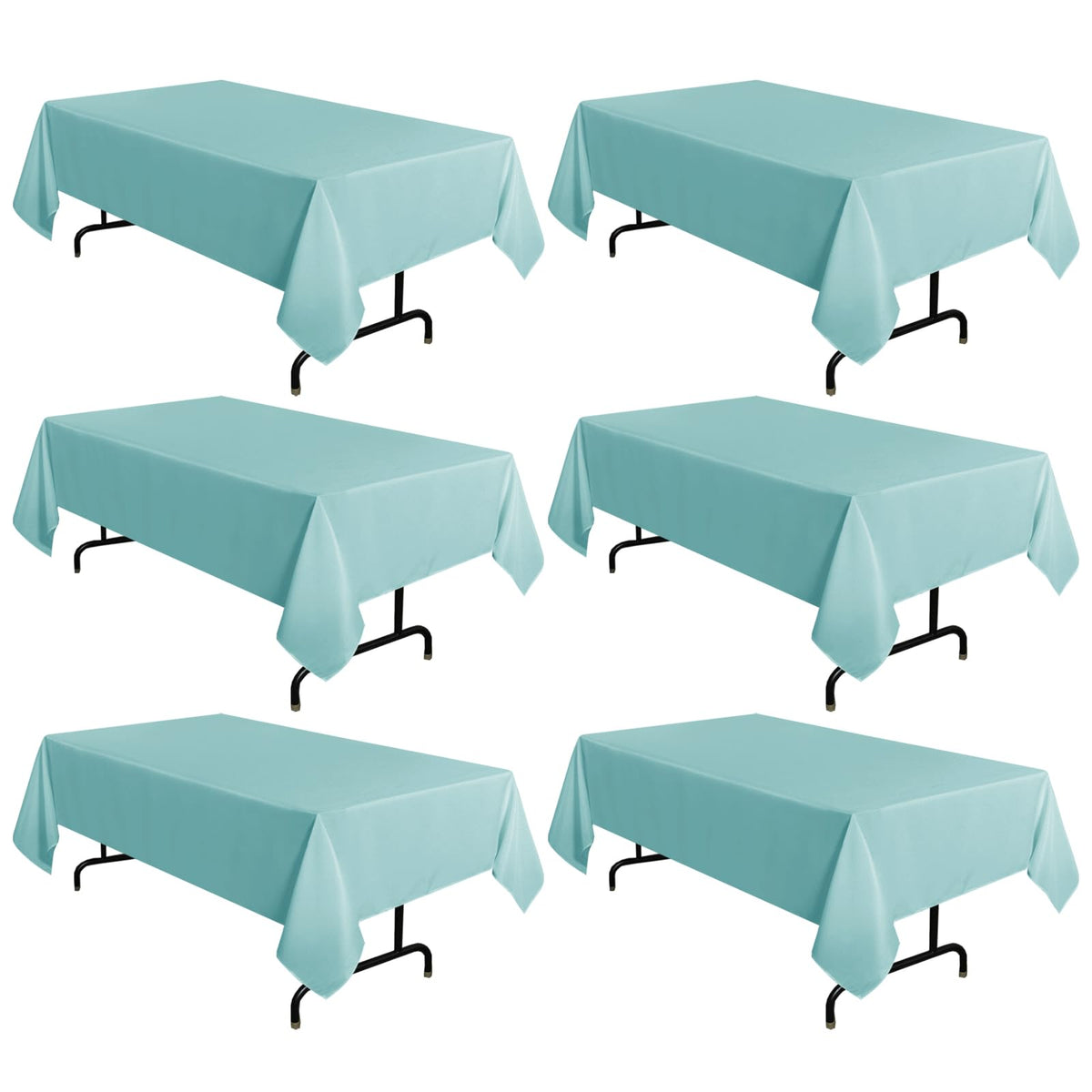 sancua 2 Pack White Table Cloth 60x102 Inch for 6 Feet Rectangle Tables