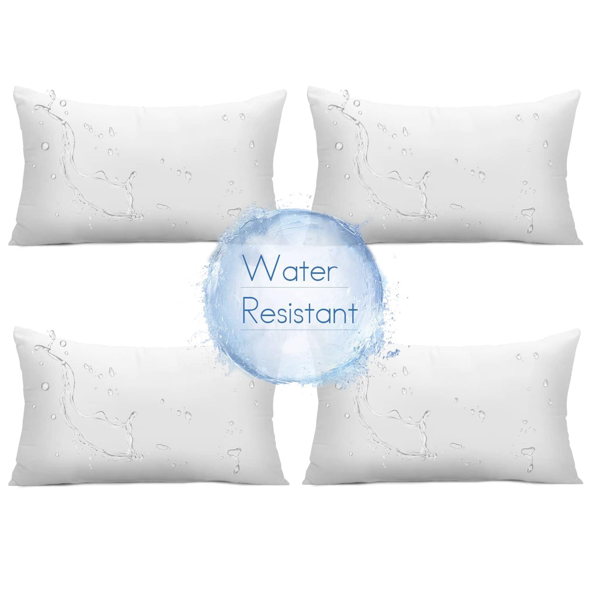 Ashler Outdoor Pillows, 18 x 18 Waterproof Pillow Inserts Set of 4