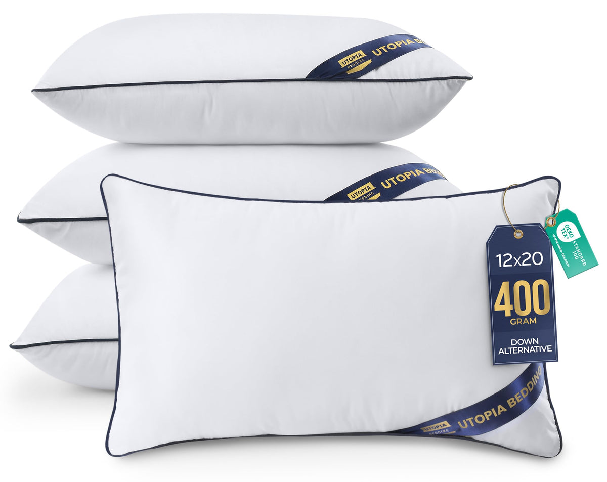 Premium Piping Throw Pillows 18x18, Decorative Pillow Inserts, 2-Pack