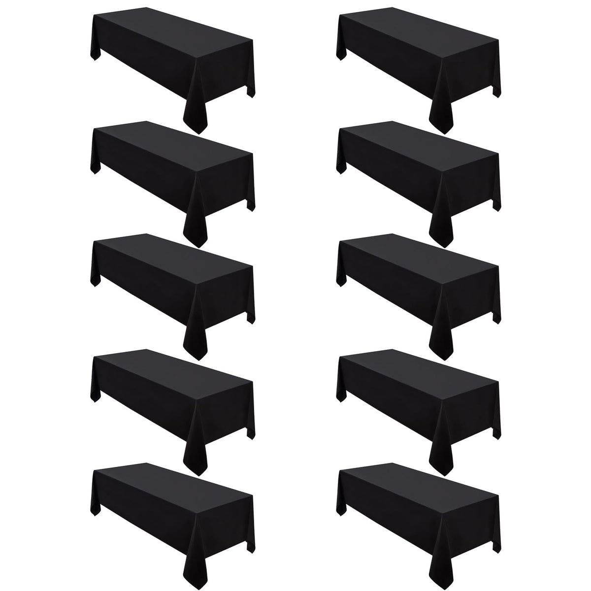 Surmente 90x132 Inch Black Tablecloth for 6-8 Foot Rectangle Tables