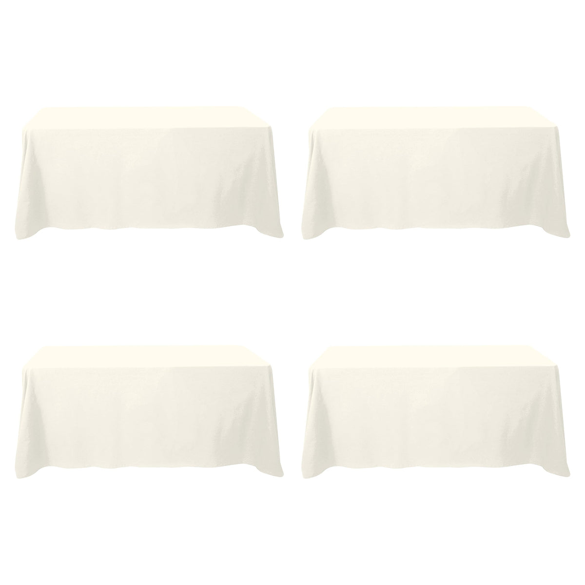 BRILLMAX 6 Pack Ivory Tablecloths 90x132 Inch for 6ft Rectangle Tables
