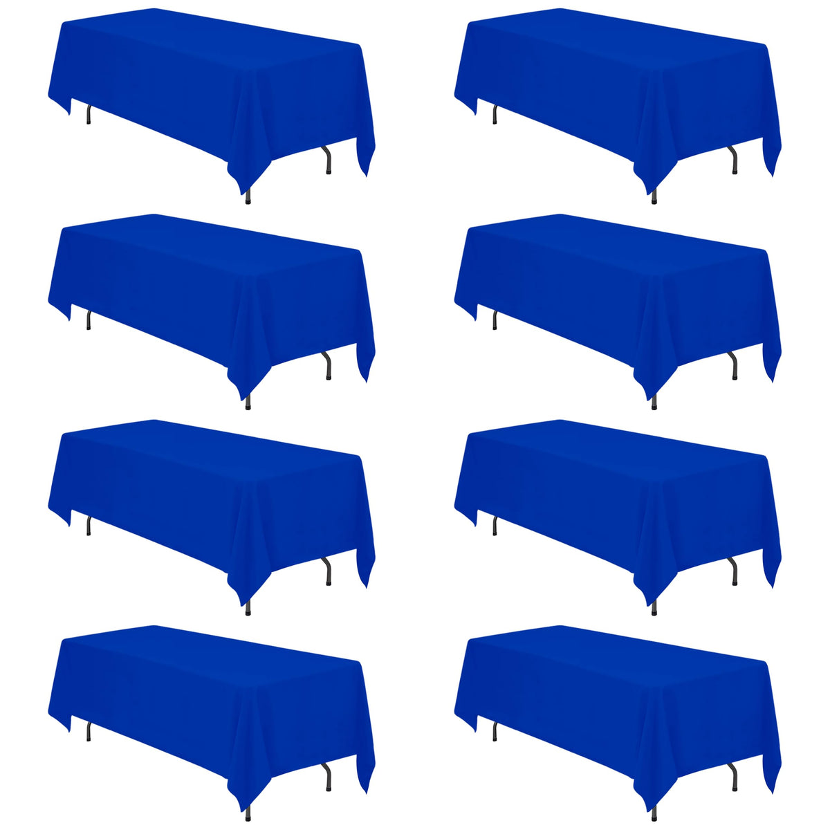BRILLMAX 6 Pack Ivory Tablecloths 90x132 Inch for 6ft Rectangle Tables