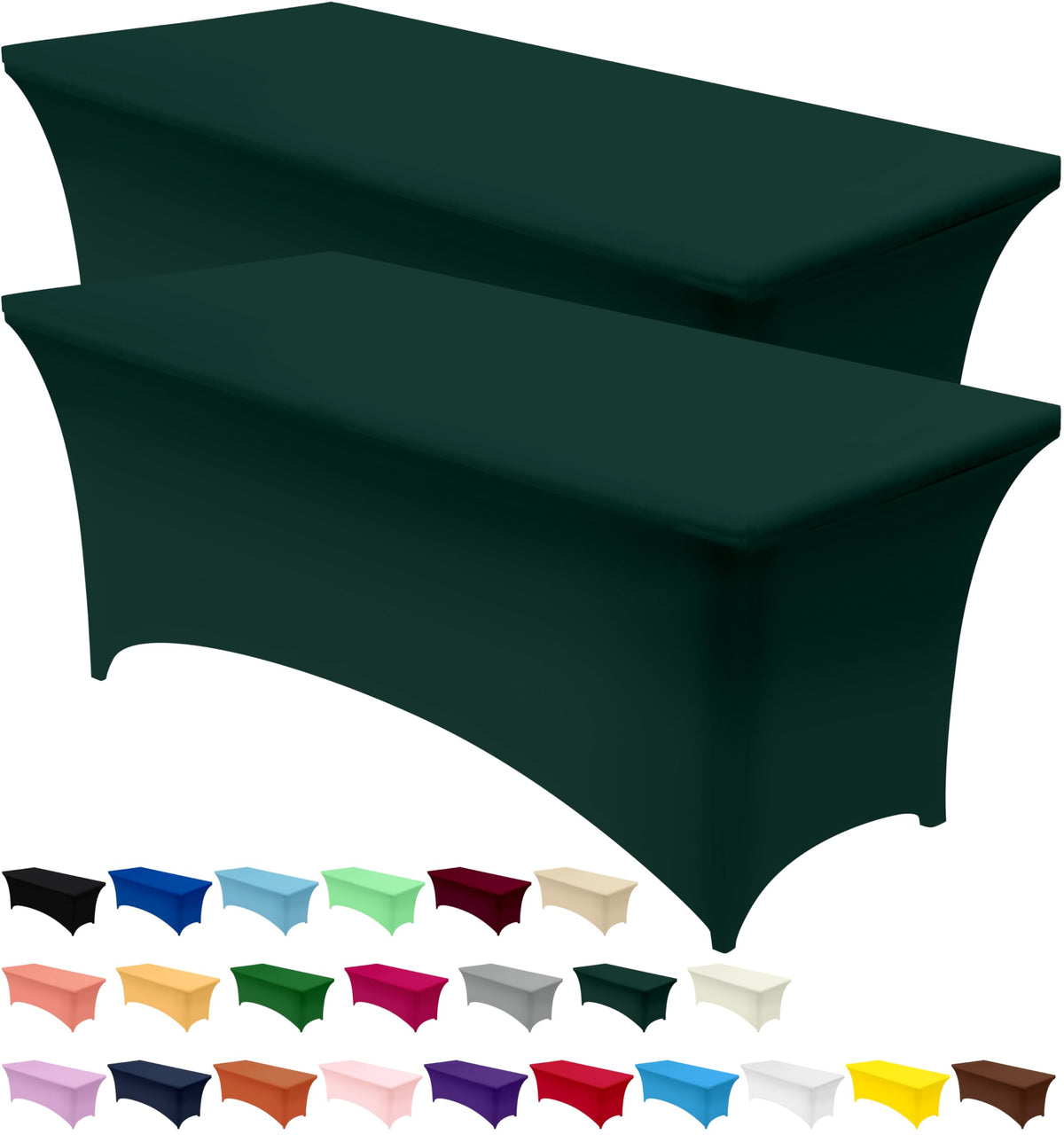 Utopia Kitchen Spandex Tablecloth 2 Pack [6FT, Black] Tight, Fitted, Washable and Wrinkle Resistant Stretch Rectangular Patio Table Cover for Event, Wedding, Banquet & Parties [72Lx30Wx30H Inch]