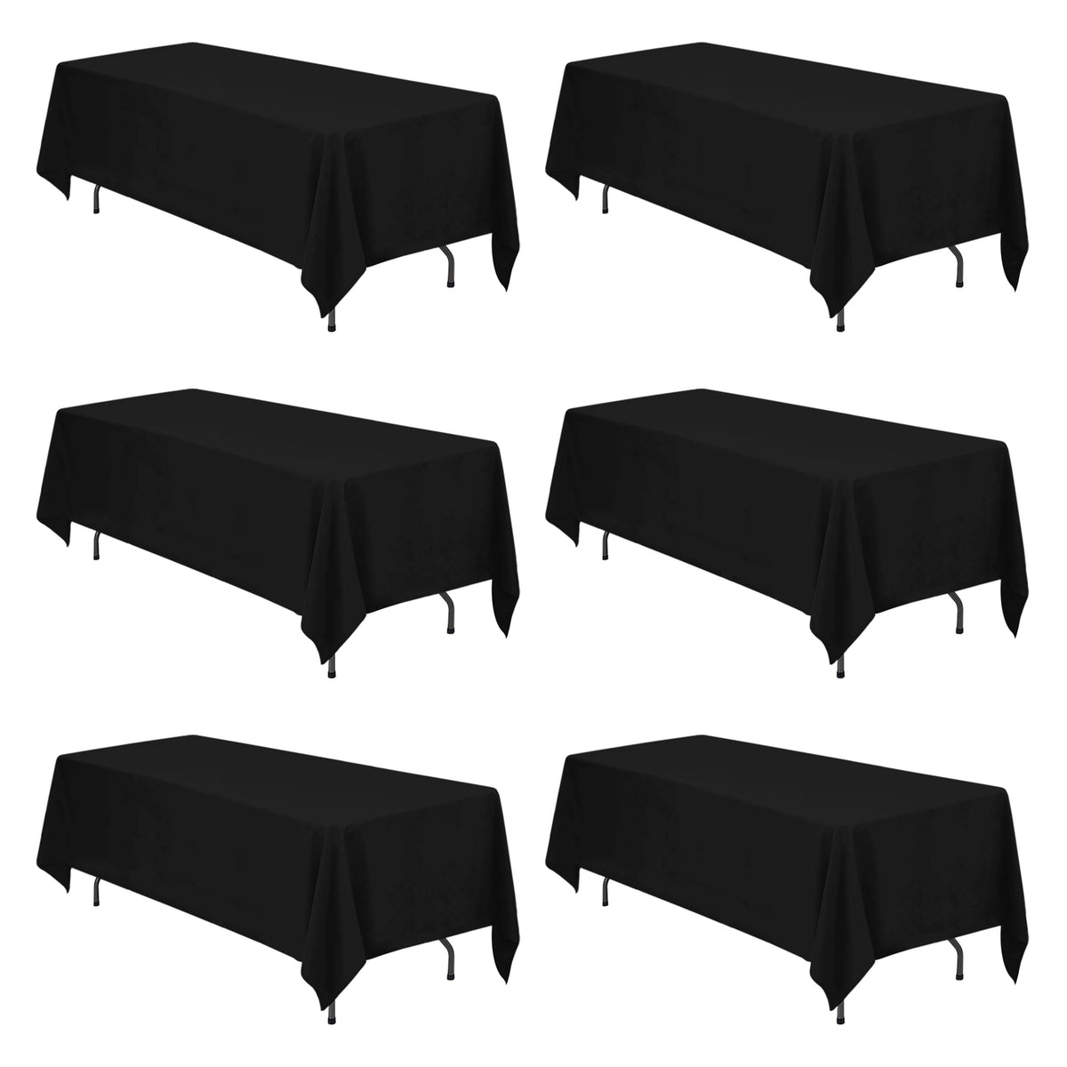BRILLMAX 6 Pack Ivory Tablecloths 90x132 Inch for 6ft Rectangle Tables