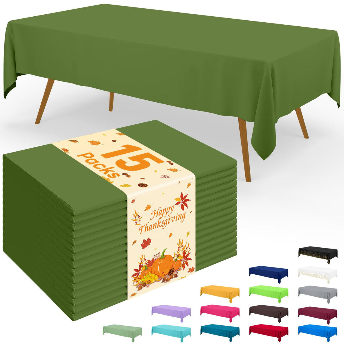 Smiry Disposable Table Cloth - 6 Pack, 54 x 108 Inch Waterproof Rectangle Tablecloths for Parties, Decorative Plastic Table Cover, Leakproof & Sturdy, White