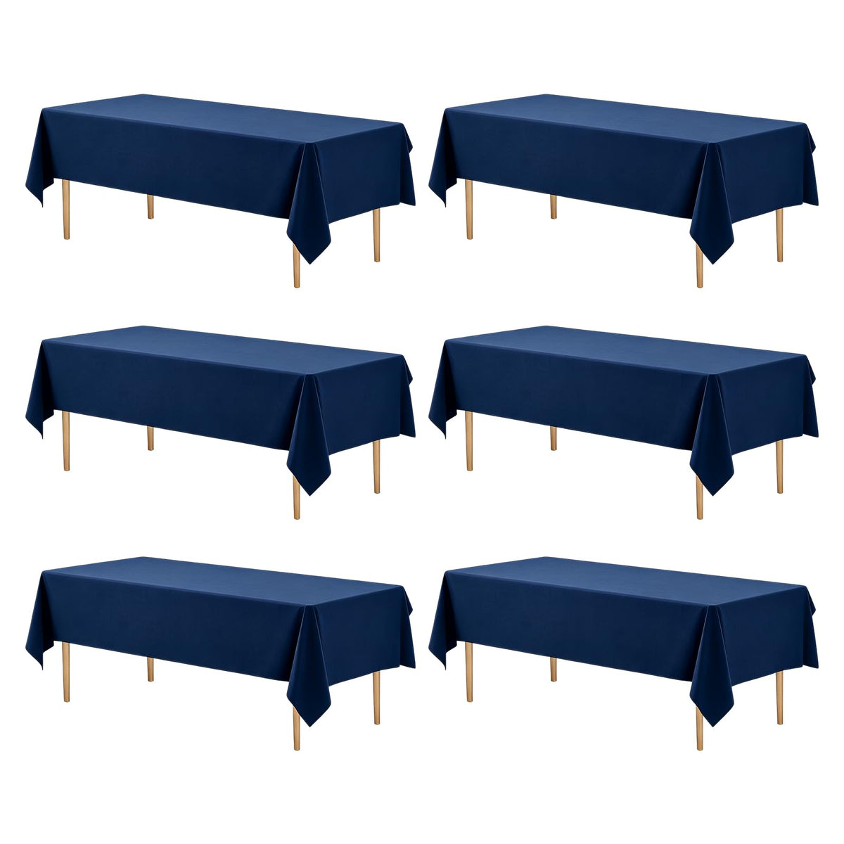 WIGENIUS 6 Pack White Table Cloth Rectangle 60X102 Inch Tablecloth Fit 6FT