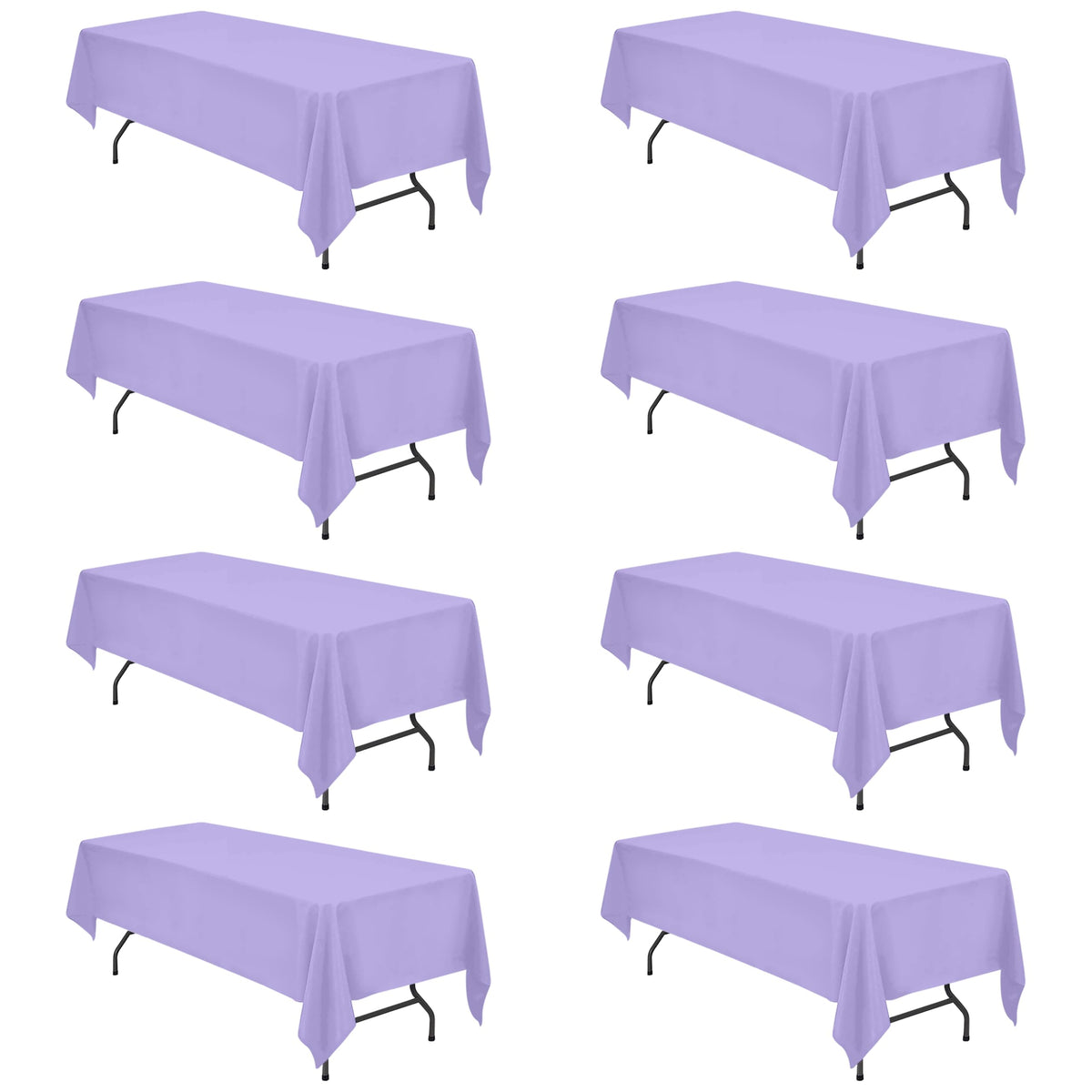BRILLMAX 6 Pack Ivory Tablecloths 90x132 Inch for 6ft Rectangle Tables