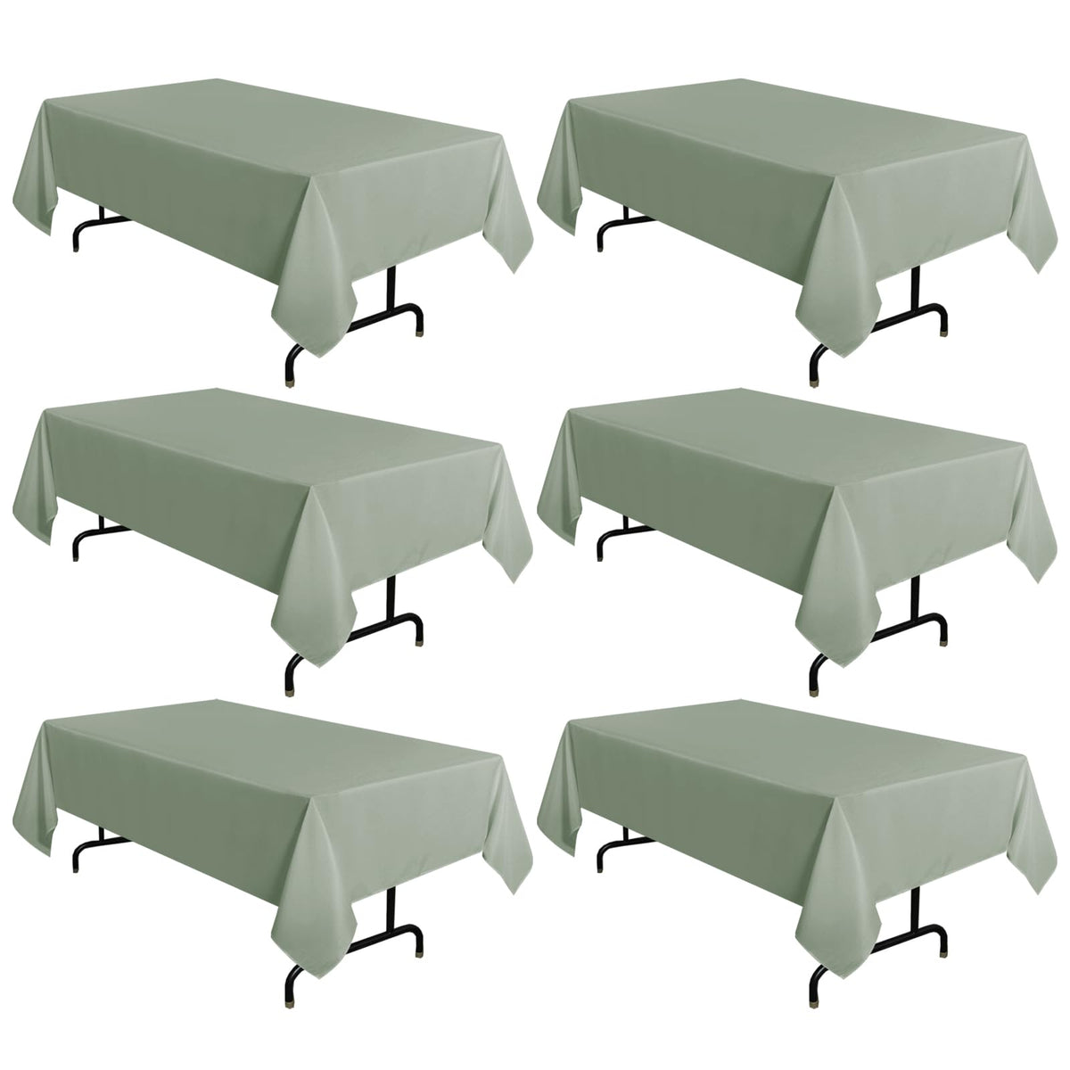 sancua 2 Pack White Table Cloth 60x102 Inch for 6 Feet Rectangle Tables