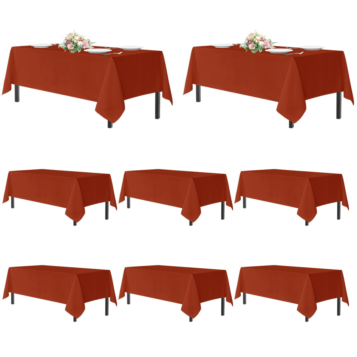sancua 2 Pack White Table Cloth 60x102 Inch for 6 Feet Rectangle Tables