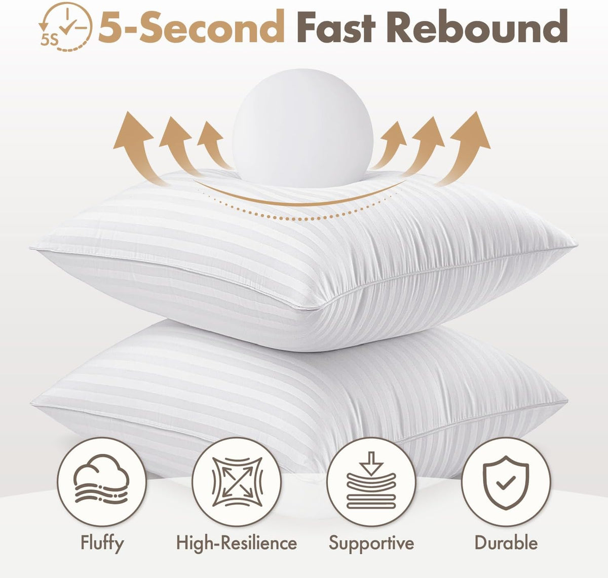 MIULEE 18x18 Throw Pillow Inserts Set of 2, 100% Virgin Microfiber Filling