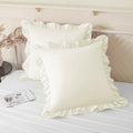 KKJIAF 2 Pack Ruffle Pillow Cases 18x18 Inches, White