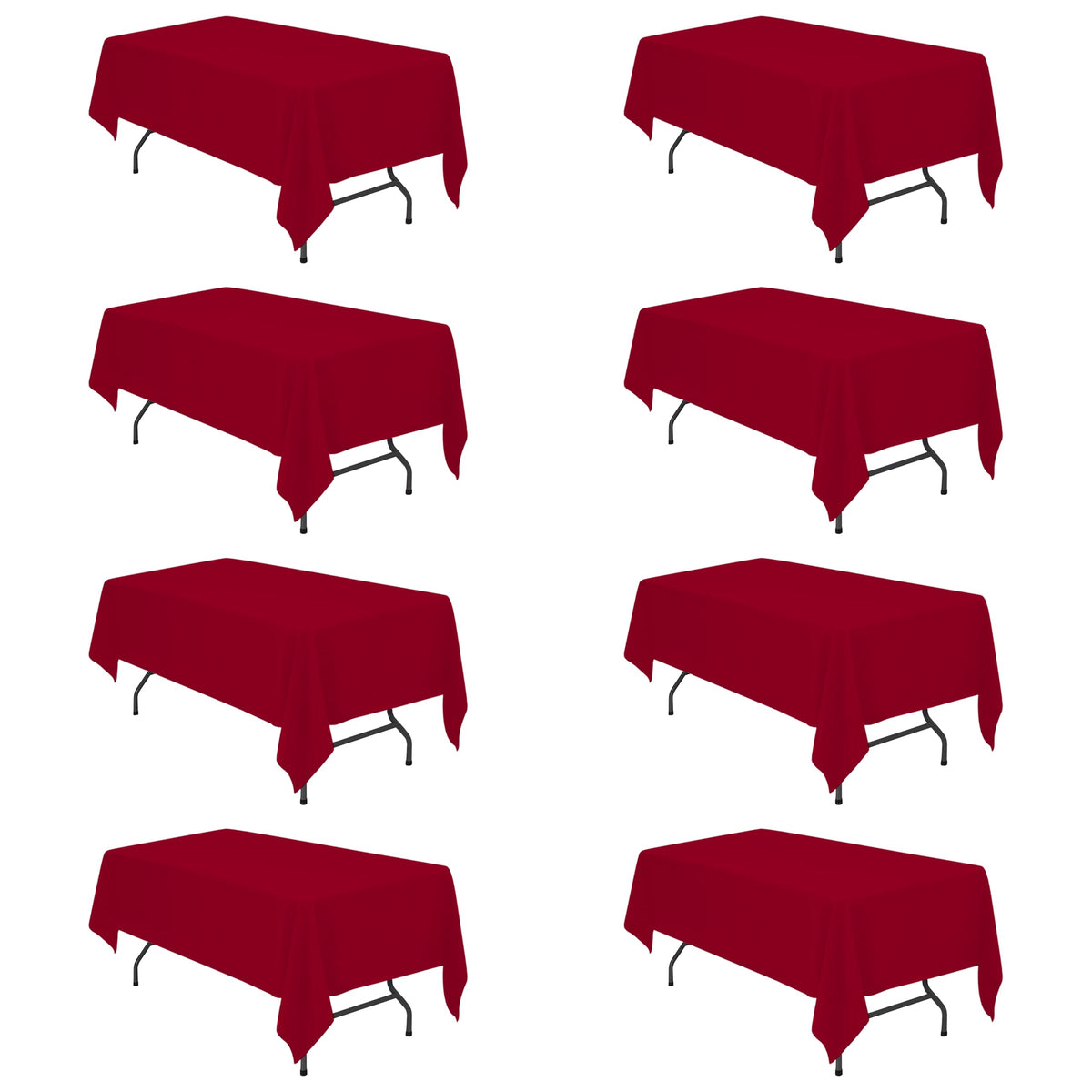 BRILLMAX 6 Pack Ivory Tablecloths 90x132 Inch for 6ft Rectangle Tables