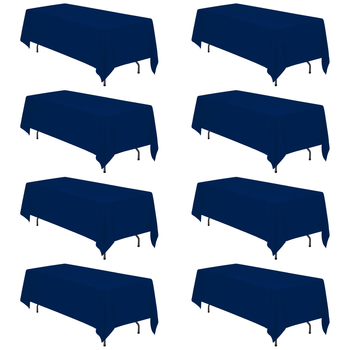 BRILLMAX 6 Pack Ivory Tablecloths 90x132 Inch for 6ft Rectangle Tables