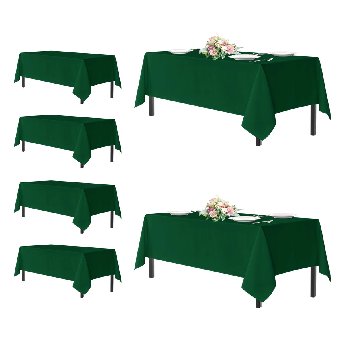 sancua 2 Pack White Table Cloth 60x102 Inch for 6 Feet Rectangle Tables