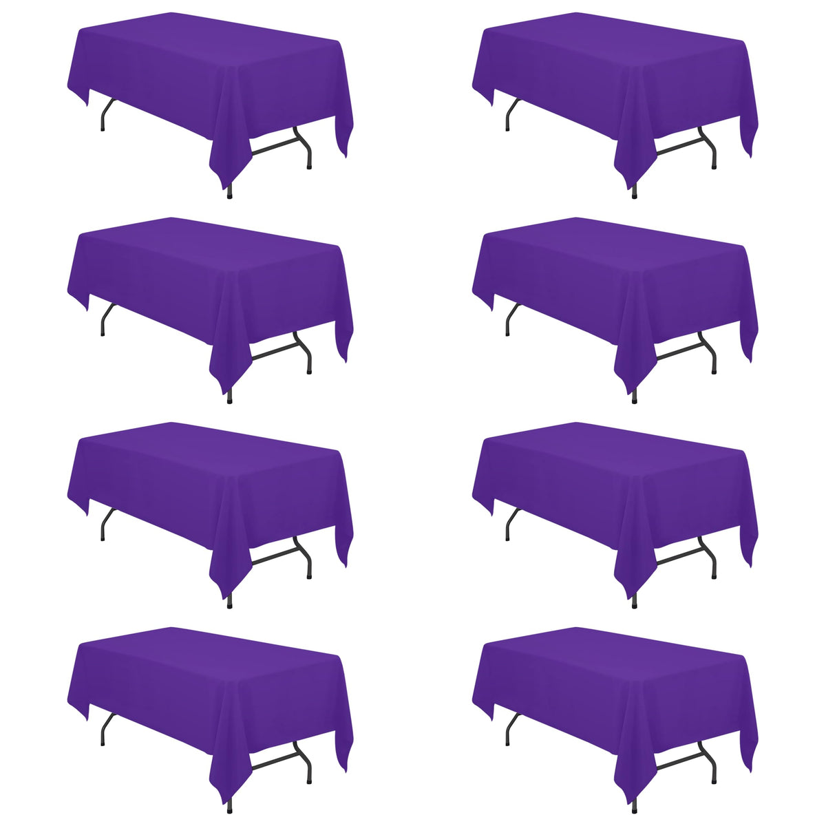 BRILLMAX 6 Pack Ivory Tablecloths 90x132 Inch for 6ft Rectangle Tables