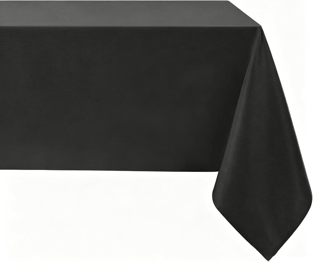 Softalker Rectangle Tablecloth, Waterproof Table Cloths Wrinkle Free Fabric Washable Polyester Table Cover for Dining Party Outdoor Camping Wedding - 60 x 84 inch, Black